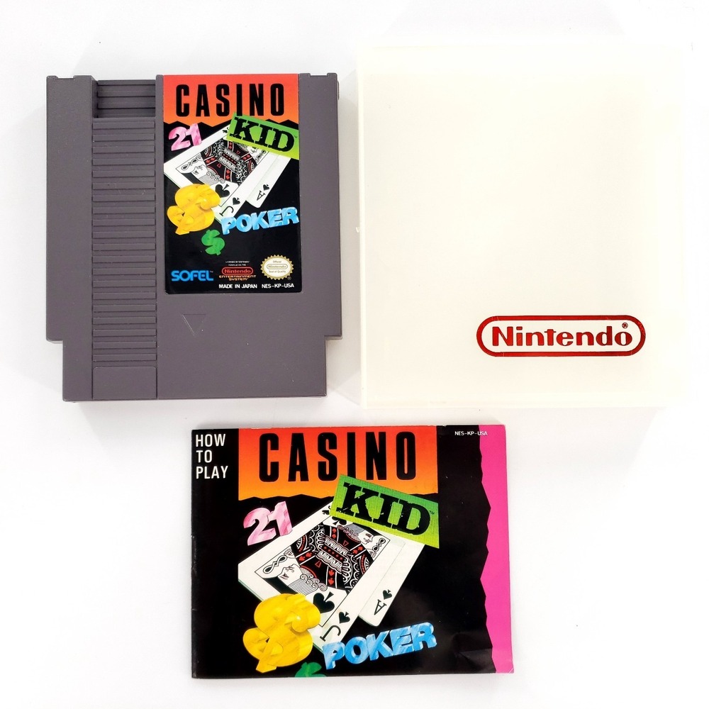 Casino Kid Poker Nintendo NES Authentic w/ Manual & Case Tested & Works - Picture 1 of 13
